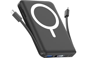 Vexnara für Magsafe Powerbank 10000mAh, Wireless Magnetische Powerbank Schnelles Laden mit LED-Display und USB-C Ladekabel Externe Akkupack für iPhone 17/16/15/14/13/12 Pro Max/Pro/Plus