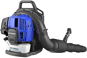 Hyundai Petrol Backpack Leaf Blower, 170mph, 52cc 2 Stroke Engine With Support Harnesses, Anti-vibration, 55 Mins Per Litre Of Fuel