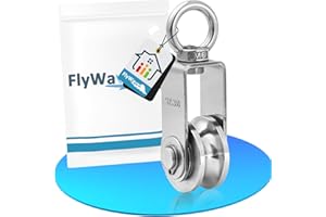 FlyWave Carrucole per Funi Metalliche, Carrucole in Acciaio Inox per Funi Metalliche con Diametro Fino a 7 mm, Portata Fino a 280 kg, Carrucole per il Fitness e l'uso Quotidiano