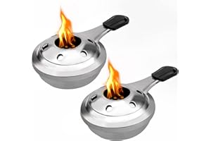 MINSHUXI 2Pcs Réchaud à Alcool Portable en Acier Inoxydable, Brûleur d'Alcool Détachable pour Fondue, Brûleur à Alcool Gélifié pour Le Camping en Plein Air, Écologiquez