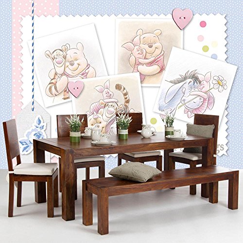 Vlies Fototapete PREMIUM PLUS Wand Foto Tapete Wand Bild Vliestapete – Kindertapete Cartoon Winnie Pooh Ferkel Tigger Herzen Liebe – no. 2343, Größe: 368 x 254 cm Vlies - 9