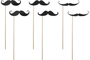 PARTYDECO Akcesoria do zdjęć Booth Wąsy, 24 cm, 6 sztuk, do fotografii