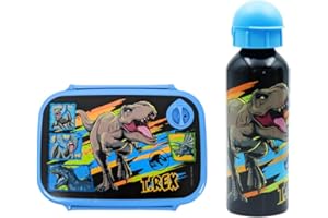 My sweety pop - Juego de comida - Caja de merienda + botella - Caja de almuerzo - Hidratación - Para niños - Guardería - Kindergarten - Escuela - Vacaciones - Comida - Idea de regalo (Dinosaurio -