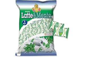DIS 3D Caramelle Ripiene Latte Menta Finazzi kg 1 - Caramelle Ripiene al gusto di Latte & Menta - Busta Trasparente da 1000gr Made in Italy