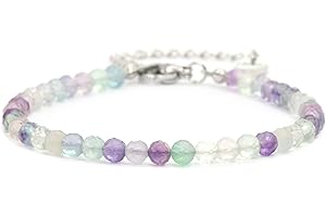 Echtes Edelstein Armband mit facettierten 4mm Perlen - Länge verstellbar - Heilstein Schutzstein Edelsteinarmband Glücksbringer Talisman Geschenk