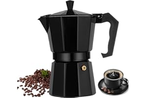 VELLIVAR Aluminium Stovetop Coffee Makers 3 Cups Moka Pot Coffee Italian Coffee Maker 150ml Gas & Electric Stove Top Coffee Maker Latte Cappuccino Macchiato Coffee Percolator Espresso Maker at Home Coffee Pot