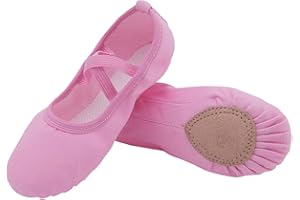 Acfoda Scarpe da Balletto per Bambini, con Suola Divisa in Pelle, Misure 22-44