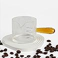 Pour Demitasse Spectrum Pourer Milk/Espresso Extraction Measuring Cup/Pourer with Wooden Handle 100 ML | Japanese Design | Borosilicate Glass | Measurement Markings | Double Spout (Orange)