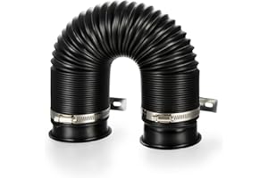 Twilight Garage Universal 3"(76mm) Cold Air Intake Feed Flexible Duct Pipe Induction Kit Filter - Black