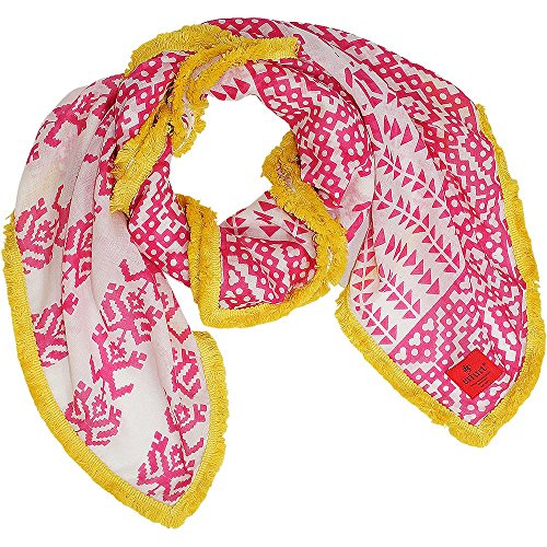 Preisvergleich Produktbild ERFURT Damentuch, Inkamuster, Raspberry Pink, ca. 100 x 100 cm