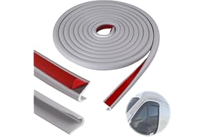 DBREAKS Grondaie per Camper, 5M Grondaie in gomma, Striscia in Gomma in PVC, Deviatore per Tetto Pioggia, per Veicoli, Camion, Camper, Barche, Auto, Furgoni, Porte, Camper(grigio)