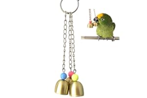 BulzEU Jouet Clochette Suspendu Jouet à Mâcher pour Oiseaux Perroquets perruches