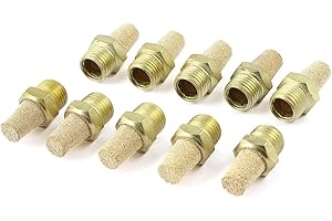 UXCELL sourcing map 10 Stück 1/4 PT Gewinde Pneumatik, Auspuff Schalldämpfer Muffler goldfarben de