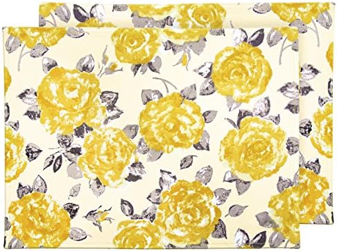 Ragged Rose Gold Rose Vintage Style Cotton Placemats, Set of 2