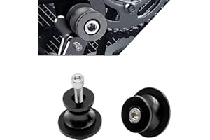 Bonnoeuvre 2pcs Universale M8 Nottolini Forcellone Cavalletto Appoggi Assen Swingarm Spool Screw per Kawasaki Z900 Z800 Z650 Z1000sx/ S1000RR S1000R S1000XR/ CBR250R CBR900RR/ Ducati 749 (Nero)