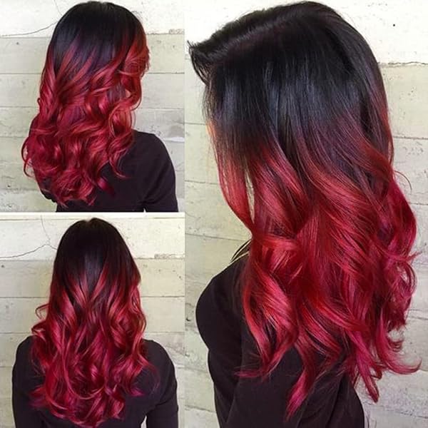 WIG ME UP Damen-Perücke – Schwarz-Rot Gesträhnt Für Karneval & Halloween