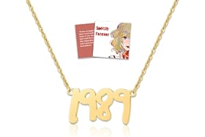 QianSiLi TS Necklace For Swiftie, Tay Erass Tour Merchandise, Fan Gifts For Teen Girls Music Lover, Golden Singer Song Letter Pendant Necklace, Adjustable Size 47+5 cm