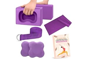 TUILFUL Yoga Blocks 2-Pack Kit with Strap & Free Ebook Guide – Non-Slip Yoga Accessories Set for Home, Gym & Pilates | Stretching, Splits & Exercise EVA Foam Bricks Gifts for Women