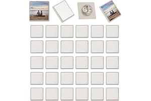 SOFPLATE 1 Scatola 20 Set di Bottoni Vuoti per Sublimazione Spille per Sublimazione Trasferimento Termico all'Ingrosso Spille di Base in Foglio di Alluminio Quadrato Argentato Badge per Natale Fai da