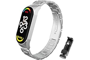 BDIG pasek kompatybilny z Xiaomi Mi Band 6 metalowe bransoletki MiBand 5 MiBand 5 MiBand Bransoletka ze stali nierdzewnej dla Mi Band 4/5/6 (nie jest Host)