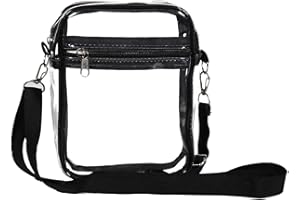 Comforso Clear Crossbody Bag Transparent Messenger Shoulder Bag with Adjustable Strap Transparent Purse Makeup Pouch for Men Women Stadium Approved Festival