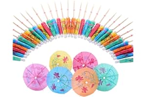 HFYMXNB 100 Piezas Sombrillas de Cóctel,Sombrillas de Papel para Fiestas en la Playa,Sombrillas de Cóctel,para bar Bebidas Frutas Comida Vino Fiesta Muticolores