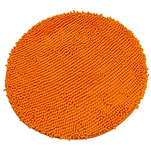 Luxbon Chenille Teppiche Stopp Antirutschmatte Badteppich Fussmatte Boden Sofa Matte Modern Orange Rund Ø 60 cm