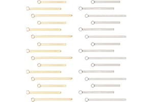 SUNNYCLUE 1 Caja 60 Piezas 3 tamaños Dorado Estampado Vertical Colgantes de Barra En Blanco Acero Inoxidable Barra de Metal Dijes Etiquetas Rectangulares para Hacer Joyas Collar Pendientes