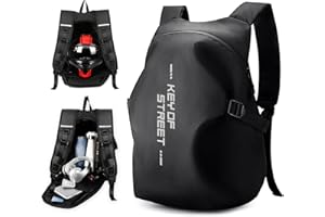 ‎WEPLAN WEPLAN Motorrad Rucksack Wasserdicht Herren Damen Helm Rucksack Motorrad Rucksäcke Helmtasche Motorradrucksack Helmrucksack Motorradhelm Motorcycle Backpack Leicht Reise Rucksäcke,Schwarz L