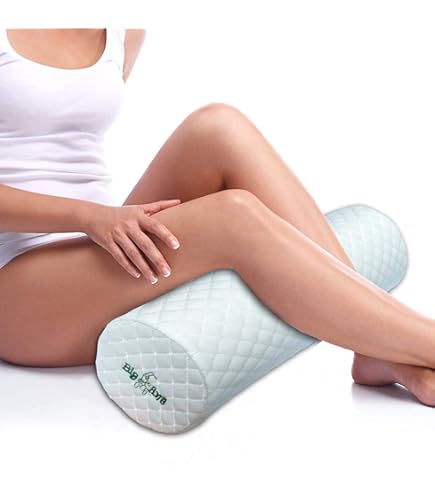 Cuscino Rullo Per Ginocchia - Per Chi Dorme Sulla Schiena, Traspirante, 50x20x12 Cm, Bianco - Foto 6