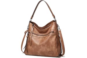 Coolives Borsa a spalla Hobo, a mano con Tracolla da Donna in Pelle PU Vintage Borsetta Elegant Bauletto Crossbody Cachi