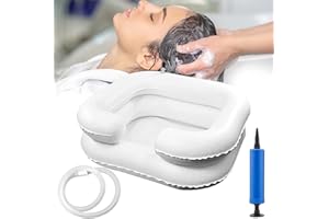 WAVATA Lavabo per capelli gonfiabile, doccia da comodino portatile con tubo di scarico, vasca per shampoo e balsamo, lavare i capelli a letto per feriti, anziani, portatori di handicap, pulizia facile
