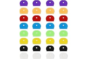 ZCYKJ Pack of 32 Key Caps Covers Key Cover & Covers Key Identifier Tag Covers Ring Labels Rubber Keycaps Key Colourful Caps Flexible Key Covers Easy to Identify Door Keys (Random Colours)