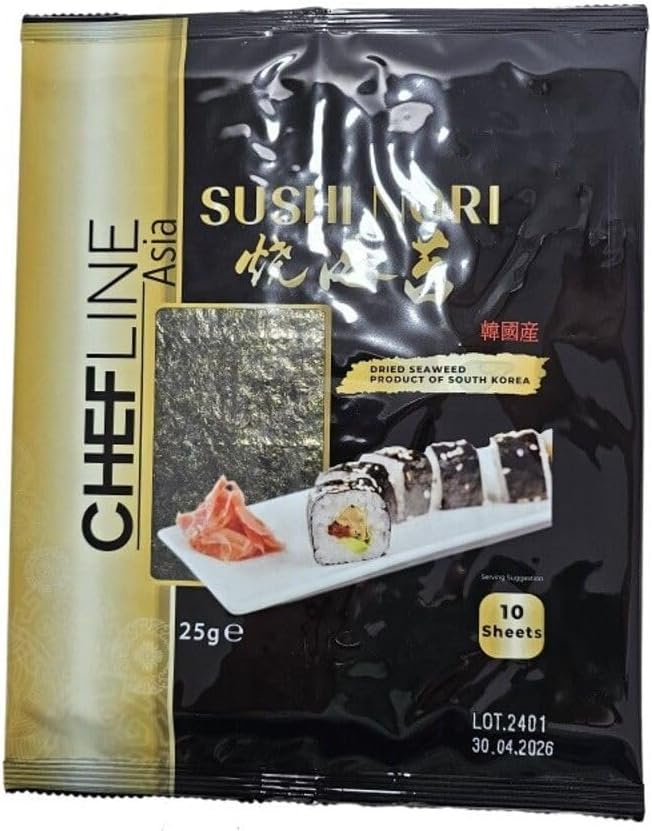 Chefline Asia Sushi Nori Deniz Yosunu Gold 10 Yaprak 25G