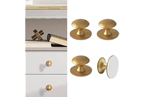 CcHhyyt 4 Stück Selbstklebende Knöpfe für Schrank Gold Selbstklebende Schrankknöpfe aus Edelstahl Knauf zum kleben für Schubladen Duschtür Spiegelschrank Glastür Türknauf ohne Bohren Möbelgriffe