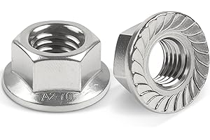 25 Stück Flanschmuttern M8, Jeboler M8 Muttern Edelstahl DIN 6923 Sechskantmutter mit Flansch und Sperrverzahnung Bundmutter, Sperrzahnmuttern Gezahnte Sechskantmuttern für Fahrradwartung etc.