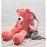 Peluş 120 cm Papyonlu Sevimli Ayı - Sevgiliye &Ouml;zel Hediye Nar &Ccedil;i&ccedil;eği