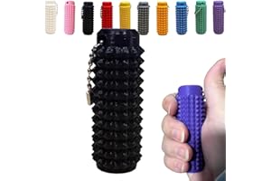 GENERIC Spiky Grippie Stim Keychain, Anxiety Relief Pain Stim Bumpy Fidget Keychain, Stress, ADHD, Venting Key Pendant, Pocket Mini Fidget Toy, Little Ouchies Fidget, Novelty Gifts for Friends (Black)