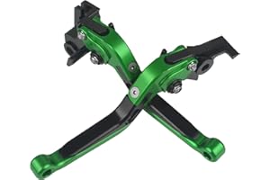 MZ-STORE Motorbike Adjustable Brake Clutch Levers Foldable CNC Aluminum for Z900 2017-2020-Verde+Negro+Verde+Negro