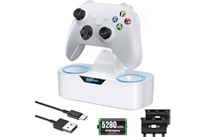 NEWDERY Single Charger Station for Xbox Wireless Controller, 5280mWh Rechargeable Battery Capacity, 4H Fast Charging, Home Storage Function, Fit for Xbox One/Series X|S Controller