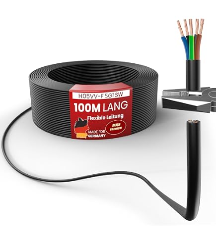 Câble Flexible ZH RZ1-K (AS) Sans Halogène – 3x2,5 Mm², Vert, 5 Mètres, Pour Usages Domestiques Et Publics