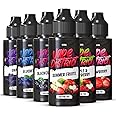 Vape District Vape Liquids 6 x 100ml Apple Raspberry + Blackcurrant + Blueberry + Grape + Strawberry + Summer Fruits Flavoured Ecig Juice E Liquid Nicotine Free 70VG/30PG E Cigarette Short Fill