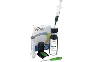 refill24 Kit di ricarica compatibile Canon PG-575, PG-575 XL per cartucce di inchiostro nero, con clip e accessori + istruzioni + 100 ml inchiostro compatibile con Pixma TS TR