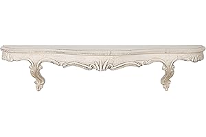 Biscottini Regał ścienny, regał ścienny, regał z drewna, antyczna biel, dł. 59 x gł. 13 x wys. 14 cm, wyprodukowany we Włoszech