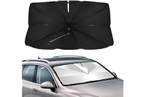 BITOYO Pare Soleil Voiture Pare Brise Avant Rotation à 360° Pliable, Pare-Soleil Voiture Blocage des UV et de la Chaleur pour, Universel pour la Plupart des Voitures Parapluie de Parebrise (S)