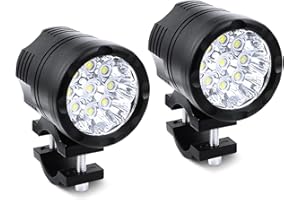 Biqing 2PCS 90W Fari Antinebbia Moto,9 LEDs Faretti LED Moto Supplementari 7500LM Fari LED Fuoristrada Moto Faro Fendinebbia Luce Ausiliaria lavorare luci Spot Faretto per 4X4 ATV Trattore