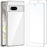 NEW'C Cover per Google Pixel 7 Gel TPU in silicone ultra trasparente e 2 × vetro temperato per Google Pixel 7, Pellicola prot