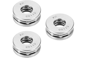 Othmro 51100 Cuscinetti assiali a sfere 10 mm x 24 mm x 9 mm in acciaio cromato senso rotante, 3 pezzi