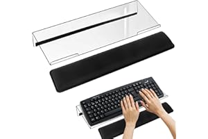 JINMINAMZ Supporto Tastiera Pc，Supporto per Tastiera In Acrilico Con Funzione Antiscivolo per Scrivanie Tastiera Poggiapolsi Supporto per Tastiera Inclinabile per Scrivanie, Uffici e Casa