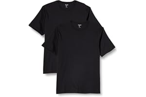 Amazon Essentials Camiseta de Cuello Redondo de Algodón, Manga Corta, Corte Clásico Hombre, Pack de 2